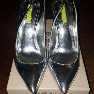 BCBG Generation Silver Heels